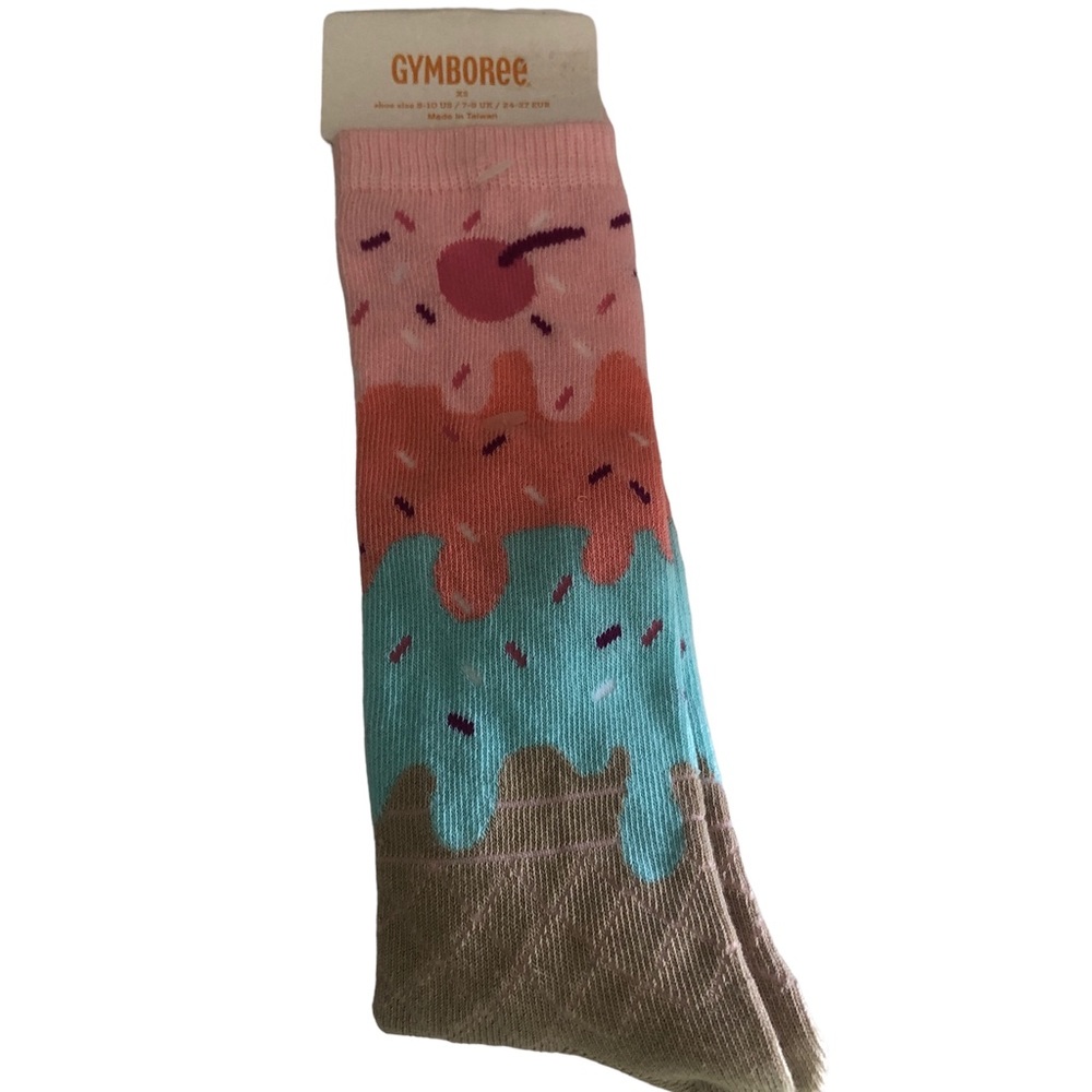 NWT GYMBOREE Ice Cream 2017 XS 8-10 Knee High Socks Triple Scoop Cone Sprinkles